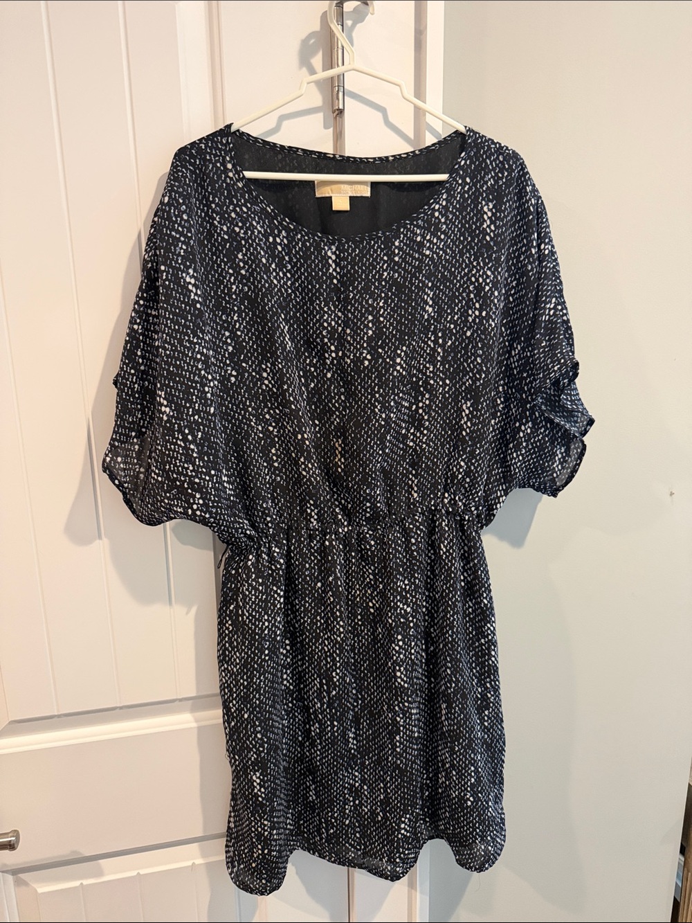 Michael Kors Black and White Printed Mini Dress